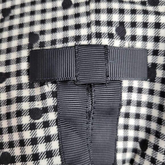 Talbots Pants Women's Wool Plaid Polka Dot Ankle Size 10P Black White Kitschy - Picture 6 of 9